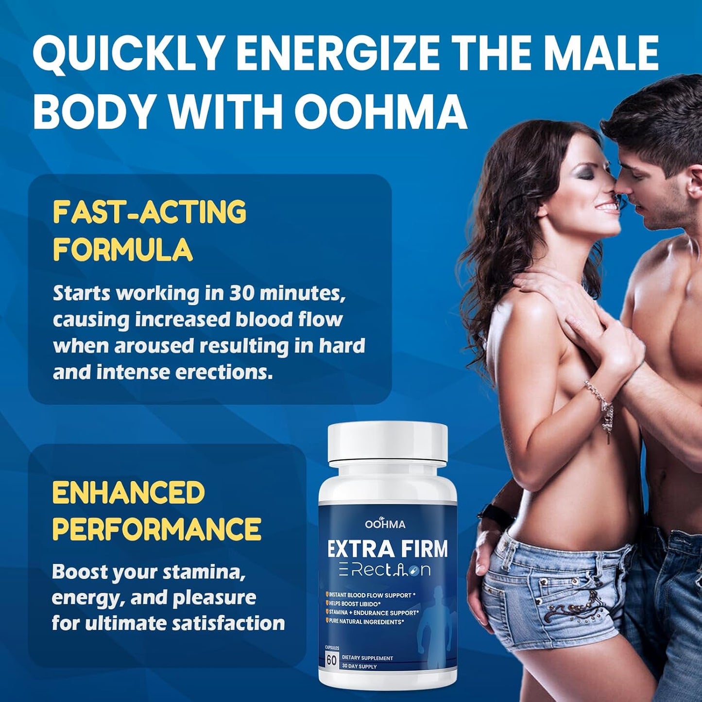 New Male Enhancing Supplement, Designed to be Fast Acting for Blood Flow to Gain Length &amp; Girth + Stamina, Increase Size, Strength, Maca, Epimedium, and Other Natural Ingredients, 3rd Party Tested