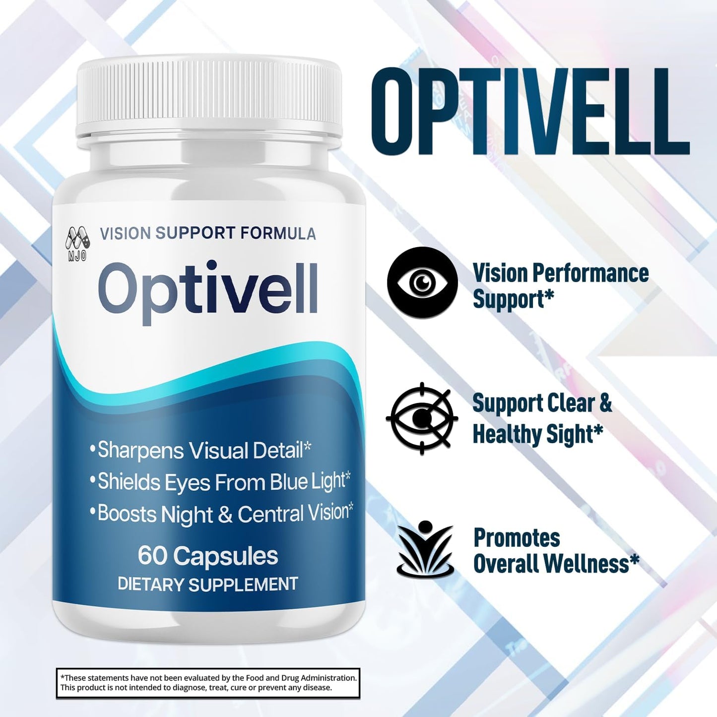(3 Pack) Optivell Eye Capsules, Official Optivell Eye Vitamin Pills with All Natural Ingredients, Advanced Vision Formula Supplement Pills Supporting Ocular Health &amp; Wellness Naturally (180 Capsules)