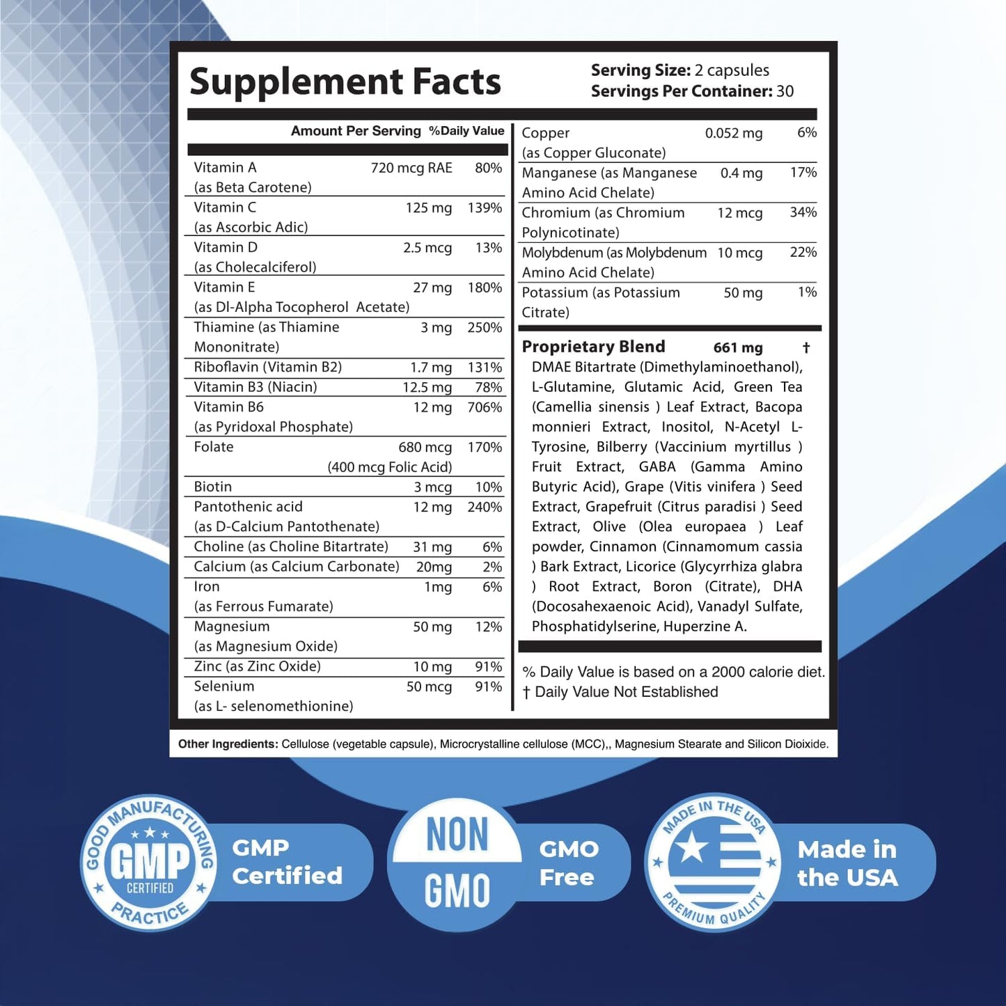 Neuropezil – Natural Multinutrient Formula with Bacopa, Phosphatidylserine &amp; Amino Acids – Non-GMO, Easy-to-Take Capsules, Made in USA, GMP Certified Facility - 60 Count, 30 Servings, 2 Month Supply