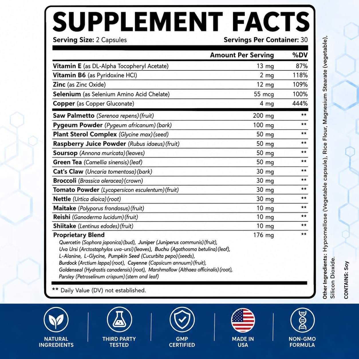 Vitalflow Prostate Support (3-Bottles) with Saw Palmetto 200mg, Pygeum, Plant Sterols, Mushroom Blend, Zinc &amp; Selenium - Supports Urinary Flow, Bladder Health &amp; Prostate Wellness | Vital flow