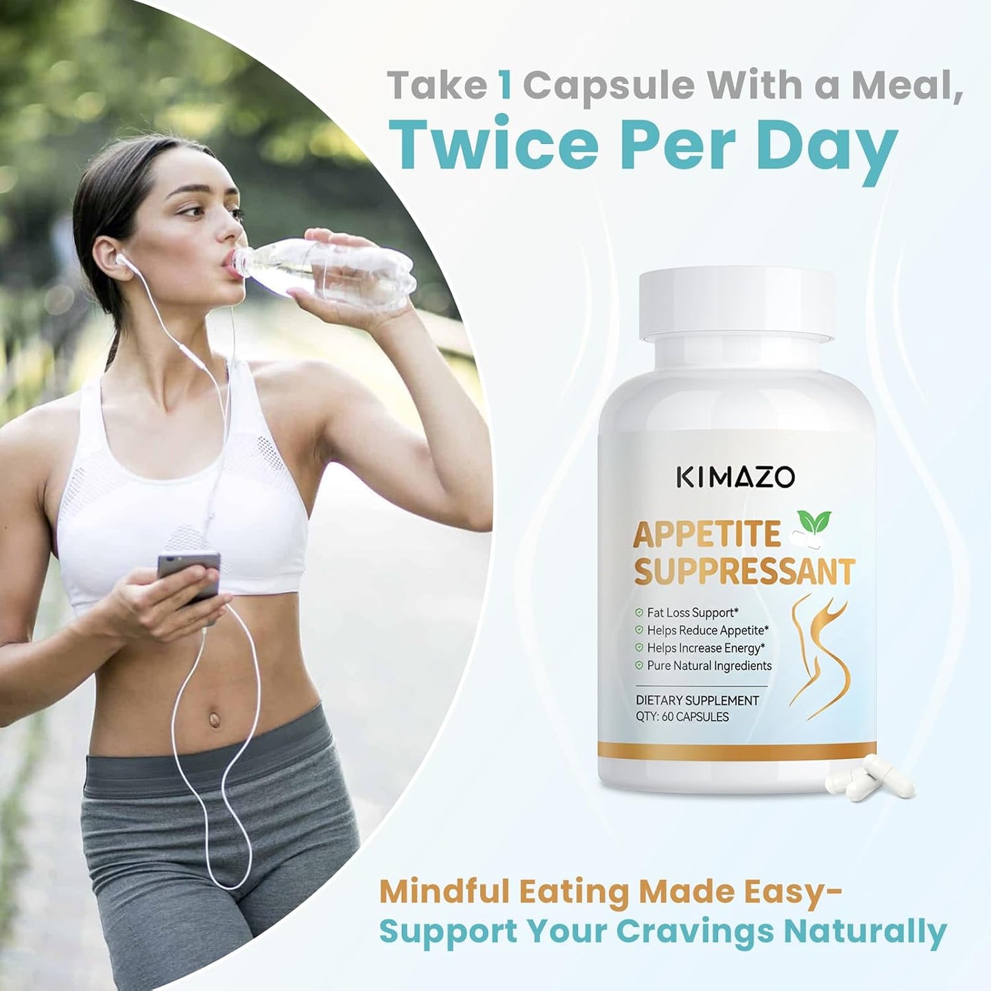 KIMAZO New-Appetite Suppressant Weight Loss Pills for Women - Belly Fat Burner for Women | Metabolism Booster and Carb Blocker, Burn Fat 24/7-3rd Party Tested Weight Loss Diet Pills - 60 Capsules
