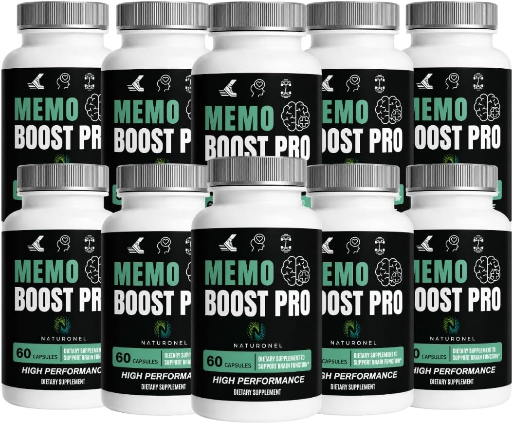 Memo Boost Pro - Brain Supplement (10 Bottles) Focus Supplement for Memory, Mental Clarity &amp; Brain Health Support – Nootropic Formula with DMAE, Bacopa &amp; Phosphatidylserine