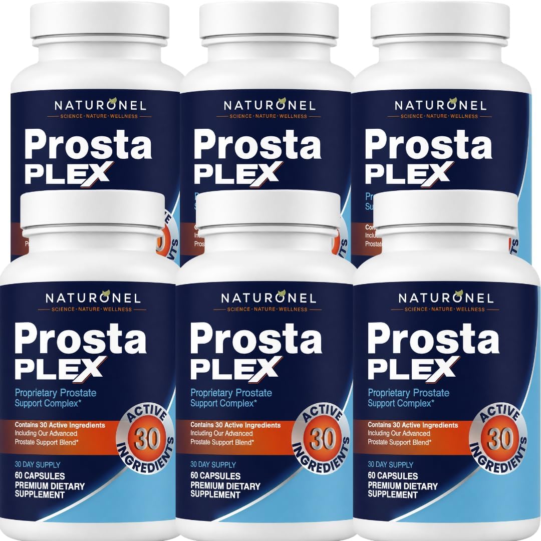 ProstaPlex Prostate Support (6 Bottles) Saw Palmetto 200mg, Pygeum, Plant Sterols, Mushroom Blend, Zinc &amp; Selenium - Supports Urinary Flow, Bladder Health &amp; Prostate Wellness