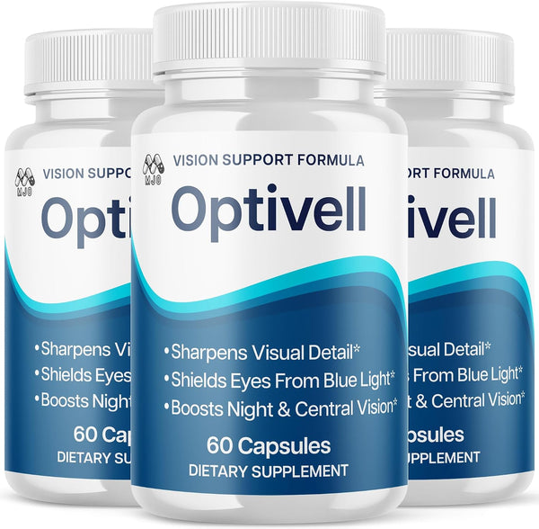 (3 Pack) Optivell Eye Capsules, Official Optivell Eye Vitamin Pills with All Natural Ingredients, Advanced Vision Formula Supplement Pills Supporting Ocular Health &amp; Wellness Naturally (180 Capsules)