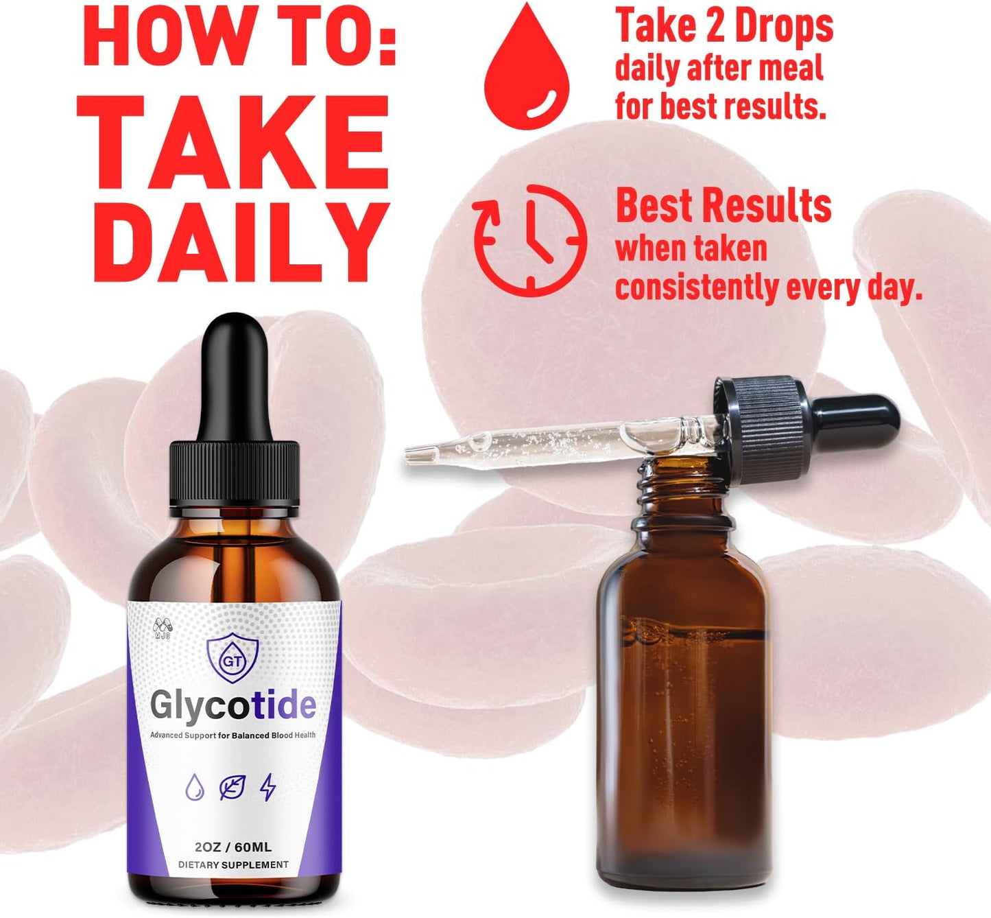 (2 Pack) Glycotide Drops, Official Glycotide Blood Support Drops with All Natural Ingredients, Advanced Glicotide Blood Health and Overall Wellness Supplement with Max Strength Vitamins (60 Servings)