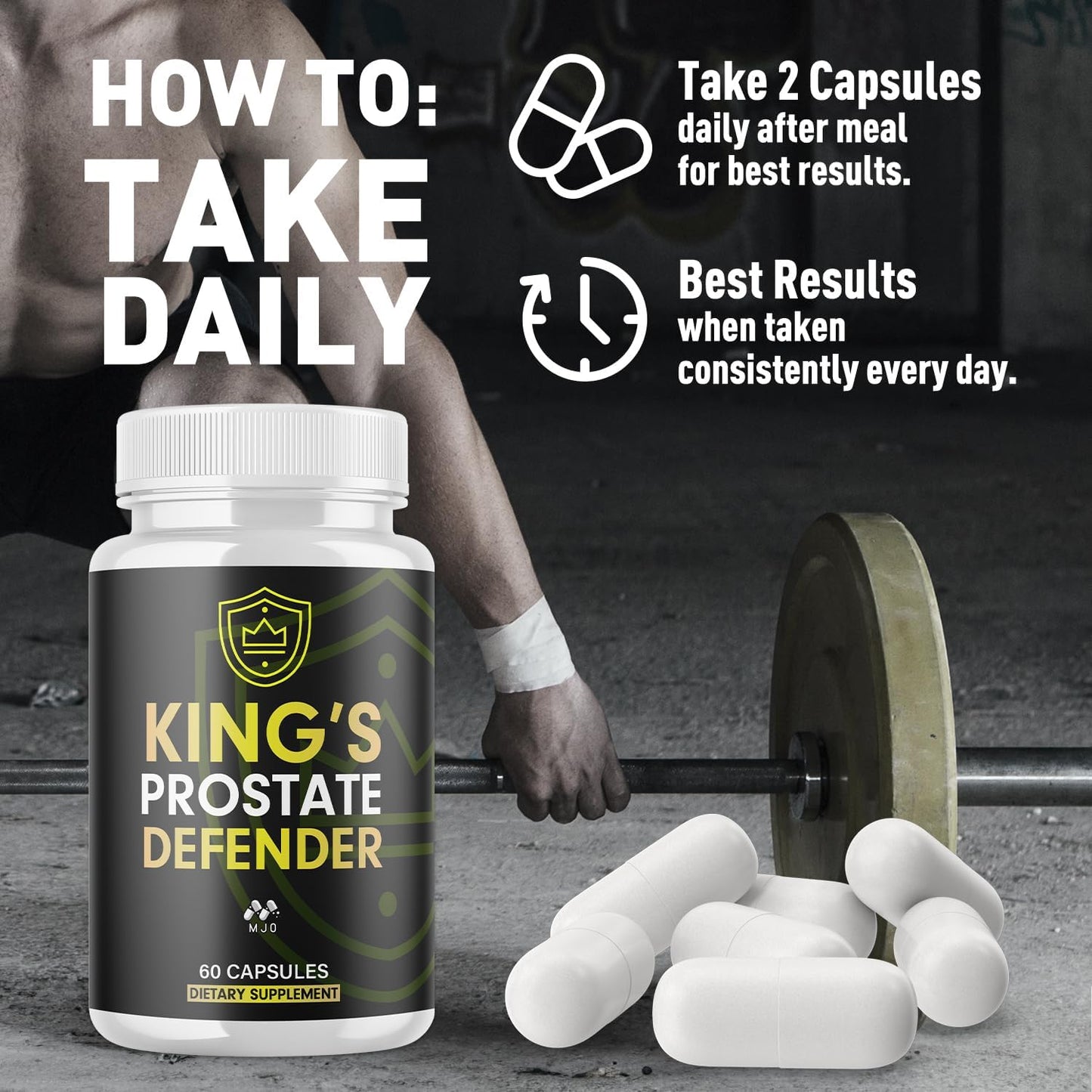 Kings Prostate Defender Capsules, Official KingsProstateDefender Pills with All Natural Ingredients, Advanced Overall Health and Wellness Supplements for Strength Healthy Vitamin Formula (60 Capsules)