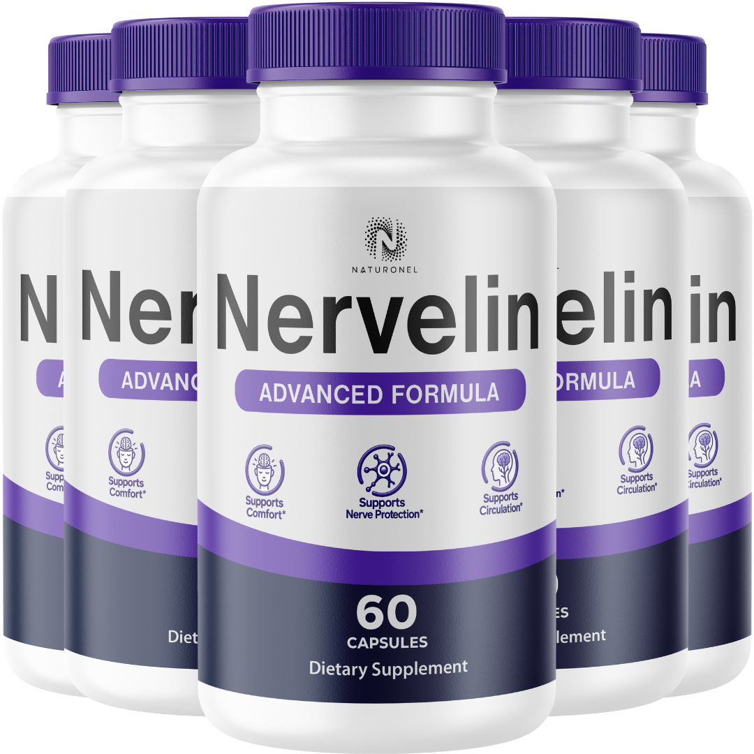 Nervelin (5 Pack) Advanced Multi-Ingredient Formula – Turmeric, Glucosamine, Chondroitin, Boswellia, Ginger, MSM & Quercetin