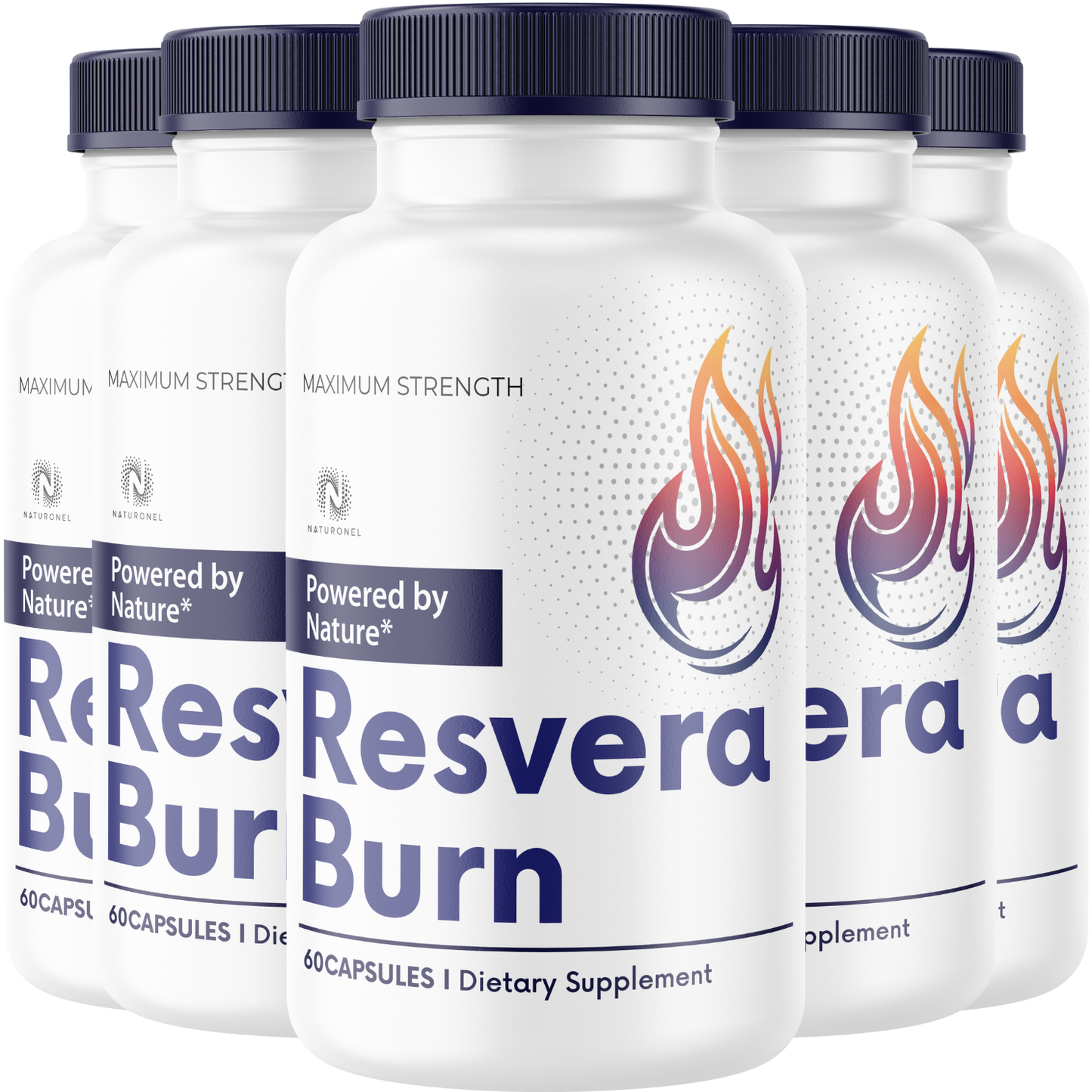 Resvera Burn (5 Pack)  – Advanced Thermogenic Weight Management Formula with Raspberry Ketones, African Mango, Green Tea Extract & Apple Cider Vinegar – Metabolism & Energy Support