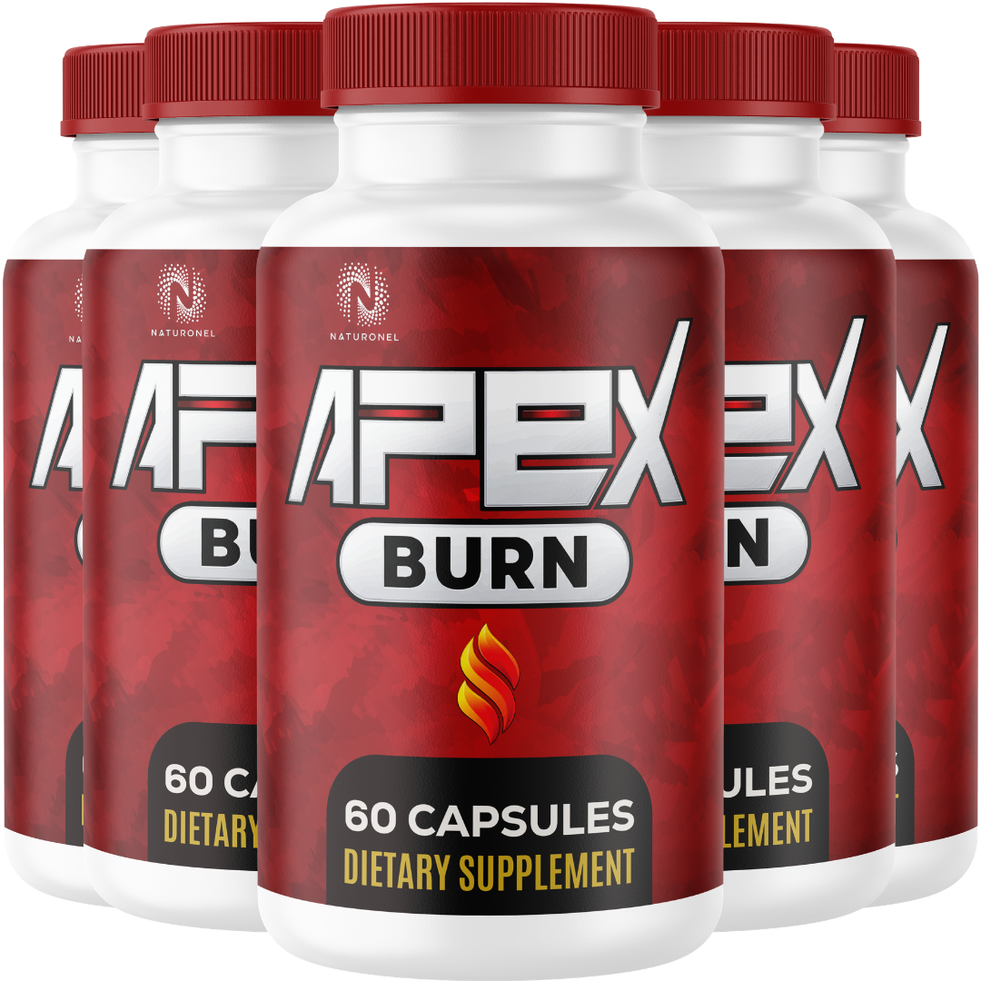 Apex Burn (5 Pack) – Metabolism & Active Energy Support with Raspberry Ketones 500mg, African Mango 300mg & Botanical Blend