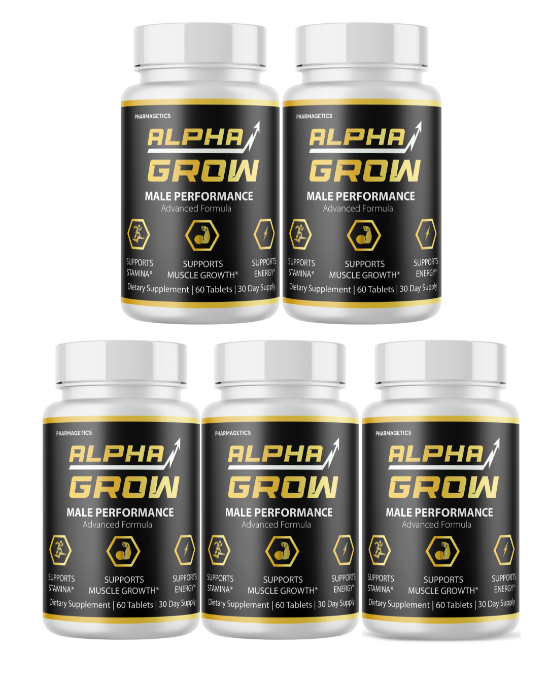 Alpha Grow Male Performance Advanced Formula, Energy Support 60 Tablets