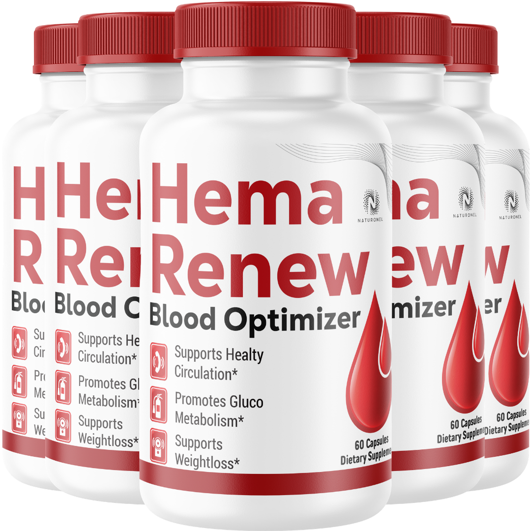 Hema Renew Blood Optimizer (5 Pack) – Glucose Metabolism, Circulatory Health & Weight Management Support Supplement