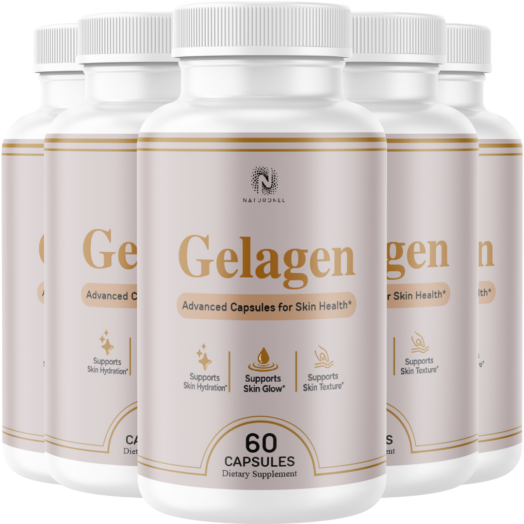 Gelagen Advanced Skin Health Supplement (5 Pack) – Skin Hydration, Glow & Texture Support – Biotin 5,000 mcg, Vitamin C, Vitamin E, Vitamins, Minerals & Botanical Blend