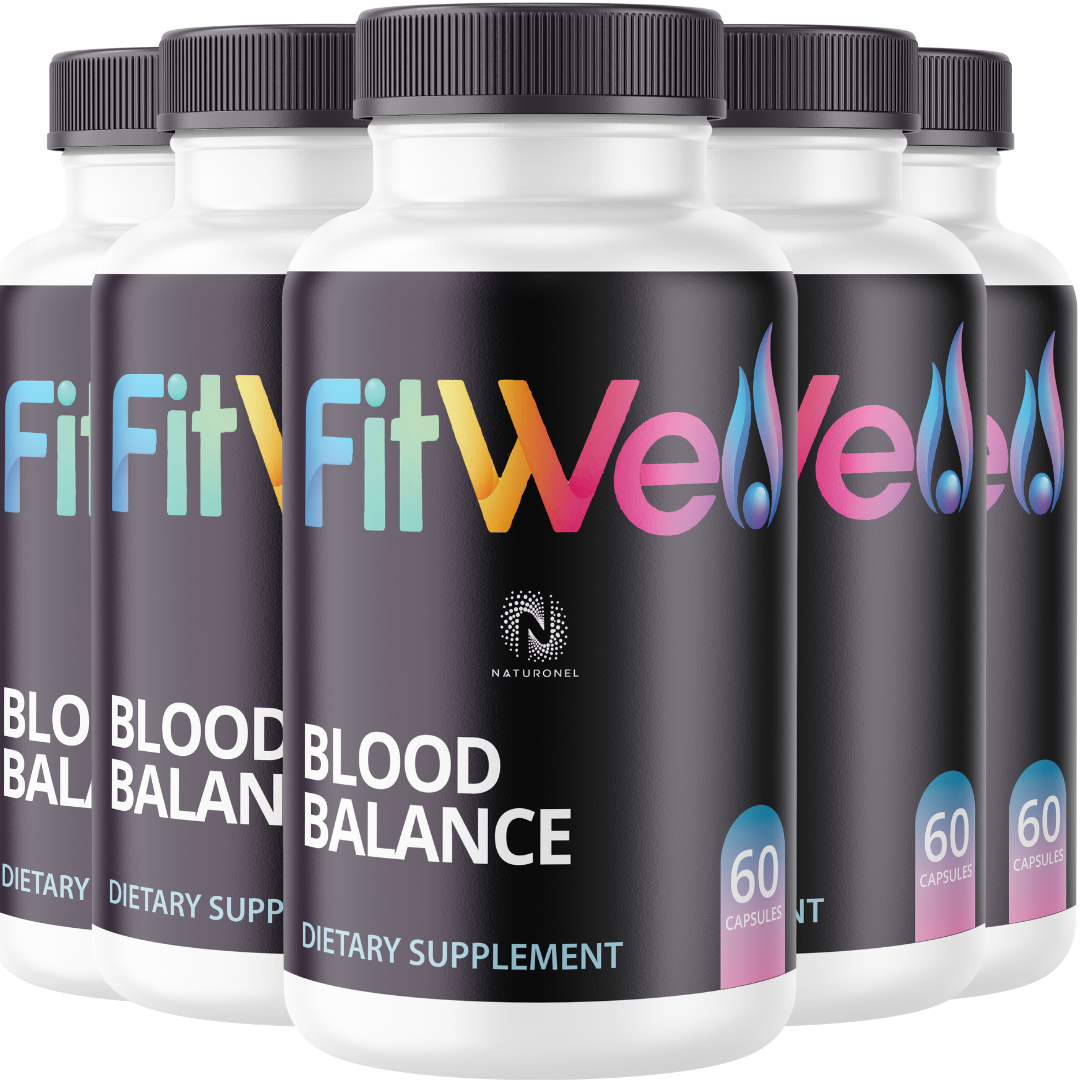 FitWell Blood Balance (5 Pack) – Daily Blood Sugar Metabolism Support with Chromium, Biotin, Magnesium, Zinc, Cinnamon & Herbal Extracts