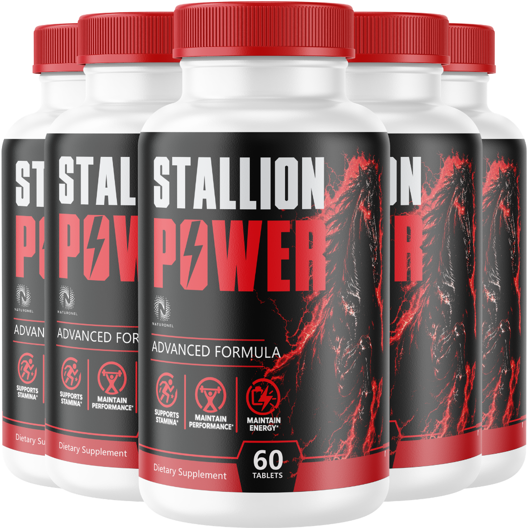 Stallion Power (5 Pack) – Advanced Men's Vitality Supplement with Longjack, L-Arginine, Ginseng, Maca & Zinc – Energy & Endurance Support
