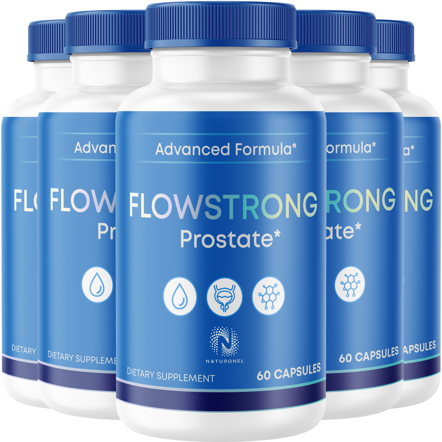FlowStrong (5 Pack) Prostate Supplement for Men – Advanced Prostate Wellness Formula with Saw Palmetto, Pygeum, Plant Sterols, Zinc & Selenium – Daily Men's Health Support