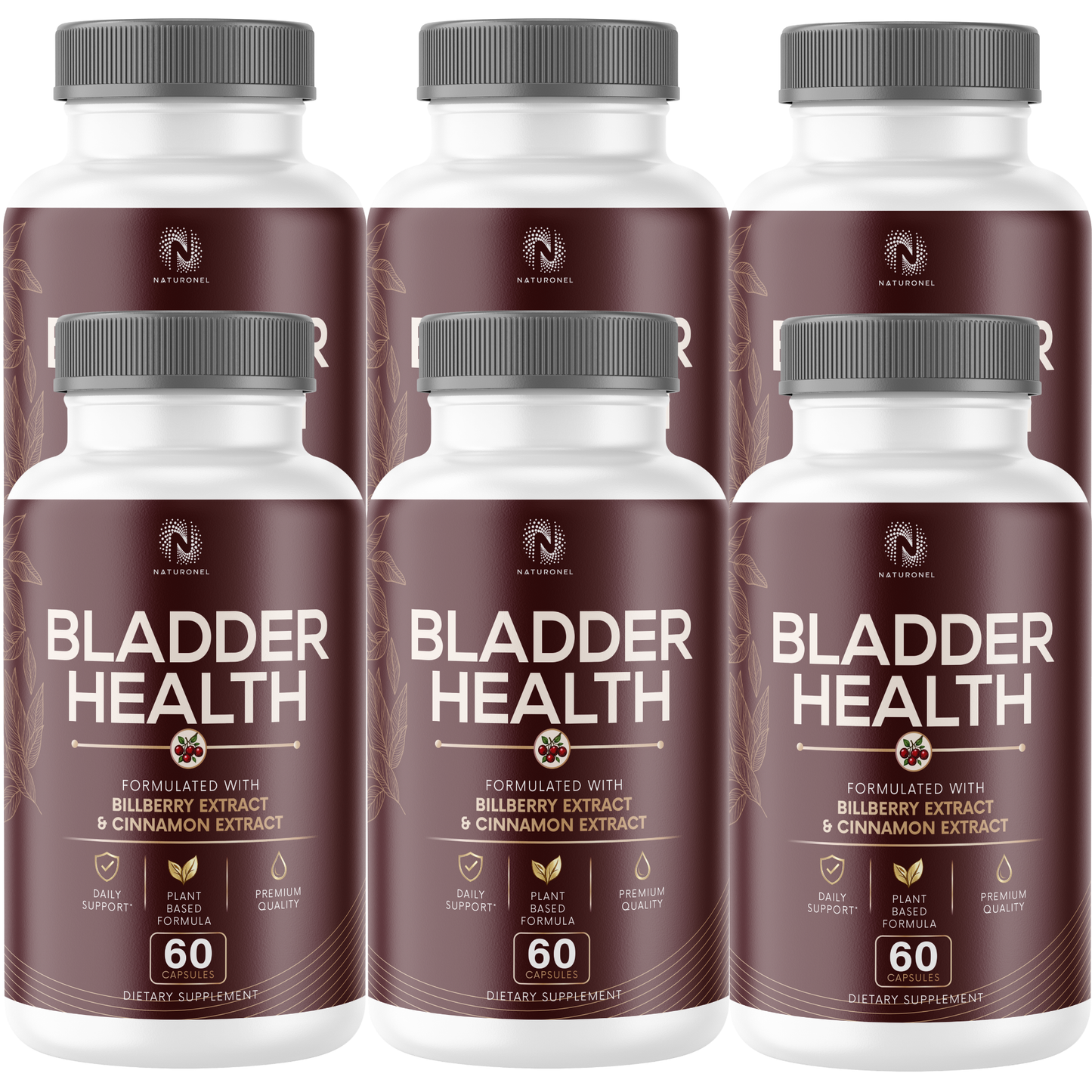 Bladder Health Supplement (6 Pack) – Advanced Urinary Tract & Daily Wellness Formula with Saw Palmetto, Pygeum, Uva Ursi, Pumpkin Seed, Bilberry, Cranberry Blend, Vitamins & Botanicals
