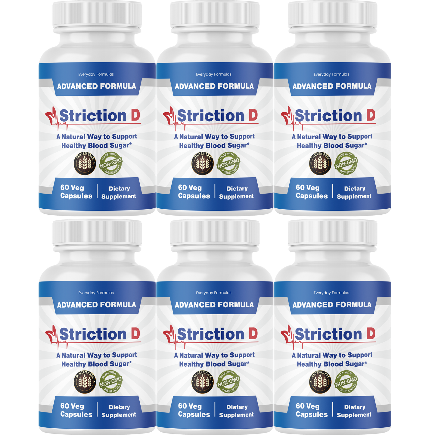 Striction D Healthy Blood Sugar Support Formula 60 Capsules
