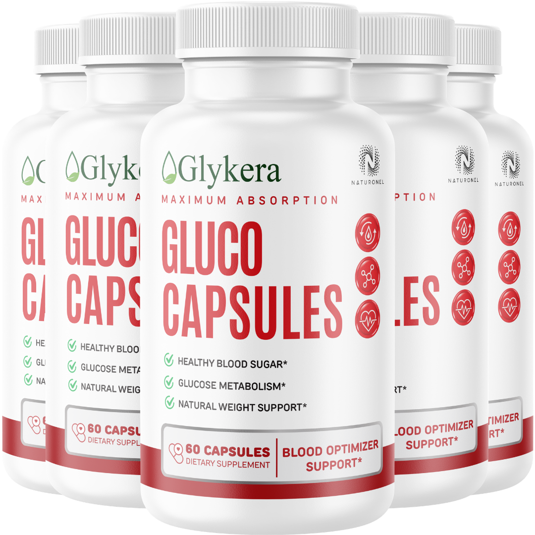 Glykera Gluco Capsules (5 Pack) – Maximum Absorption Blood Sugar Support Formula with Chromium, Cinnamon, Bitter Melon, Gymnema, Banaba & Alpha Lipoic Acid – Glucose Metabolism & Weight Support