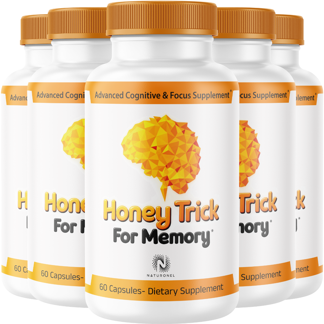 Honey Trick for Memory (5 Pack) – Premium Brain, Memory & Focus Support Supplement with DMAE, Choline & Herbal Blend