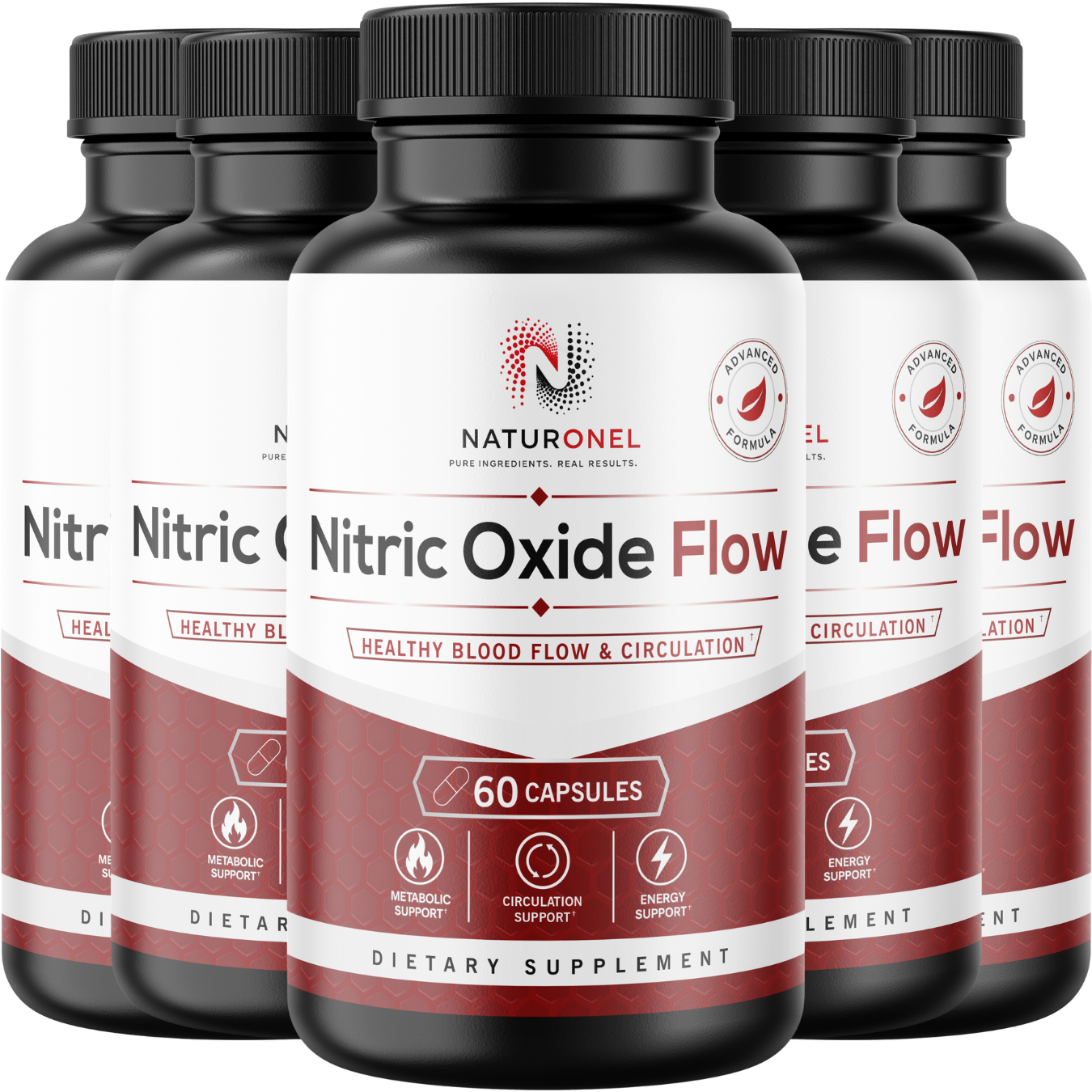 Nitric Oxide Flow Supplement (5 Pack) – L-Arginine, L-Citrulline & Beta-Alanine Formula for Healthy Blood Flow, Circulation & Energy Support – Nitric Oxide Booster