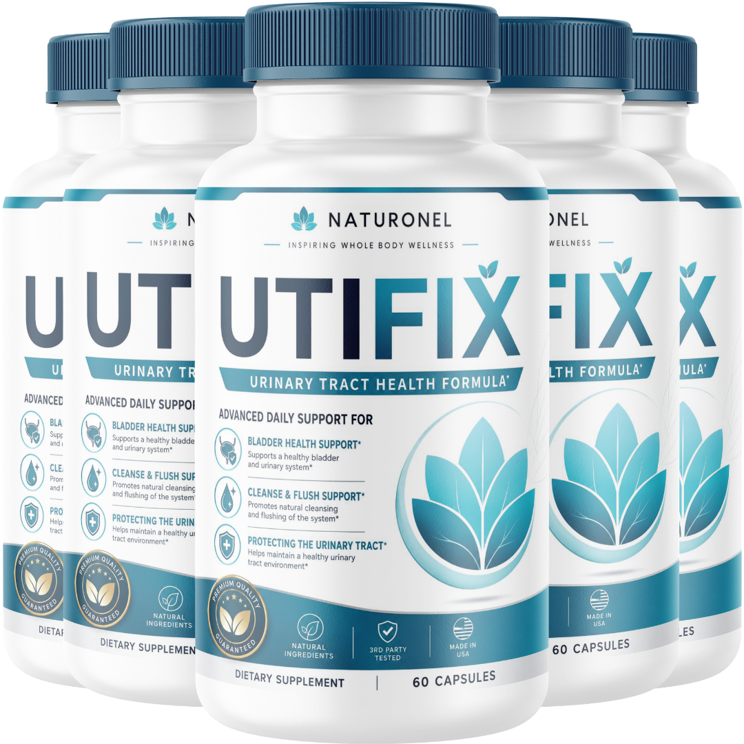 UTIFIX (5 Pack) Urinary Tract Health Formula – D-Mannose 1000mg with Cranberry, Hibiscus & Dandelion Root – Urinary Wellness Supplement for Women & Men