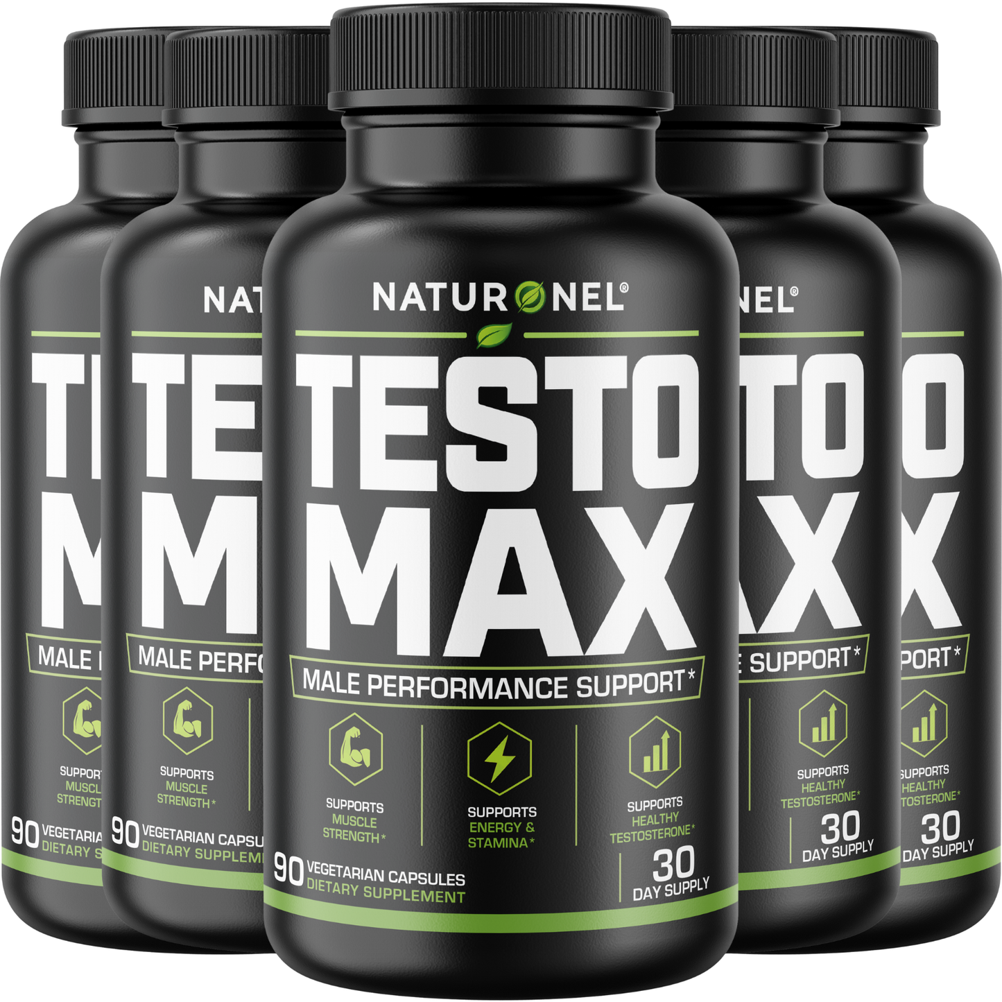 Testo Max (5 Pack) Male Performance Formula – Testosterone Support Supplement for Men with Tribulus, Tongkat Ali, Horny Goat Weed, Zinc & Magnesium – Energy, Stamina & Strength Support