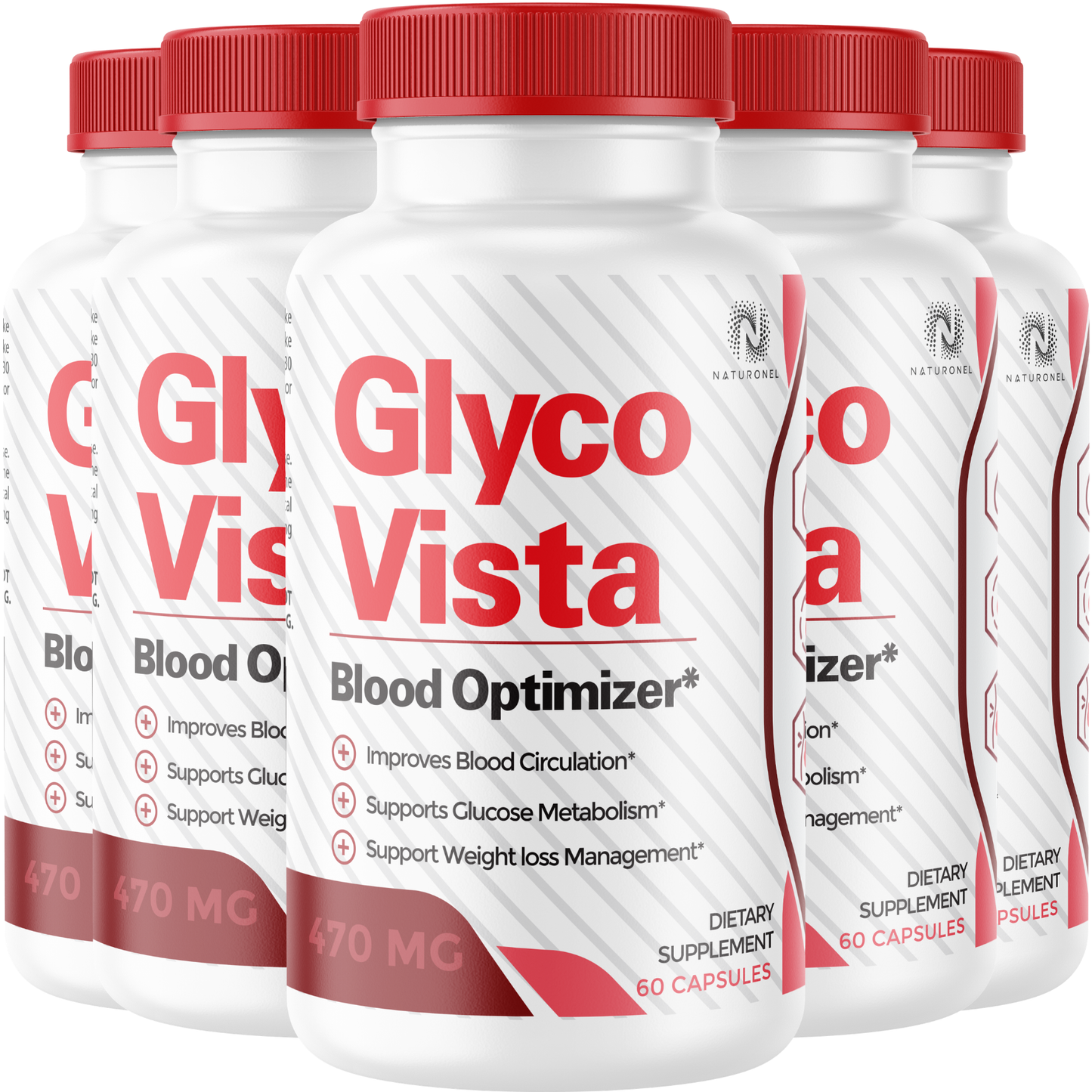 Glyco Vista (5 Pack) Blood Optimizer Supplement – Glucose Metabolism & Healthy Blood Circulation Support, Alpha Lipoic Acid, Chromium, Banaba, Bitter Melon, Cinnamon & Gymnema