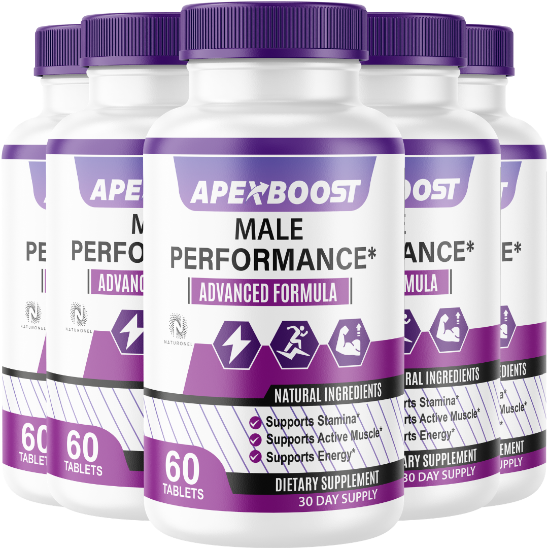 ApexBoost Male Performance Supplement for Men (5 Pack) – Advanced Vitality, Stamina & Energy Support with Longjack, Maca, L-Arginine, Ginseng & Tribulus