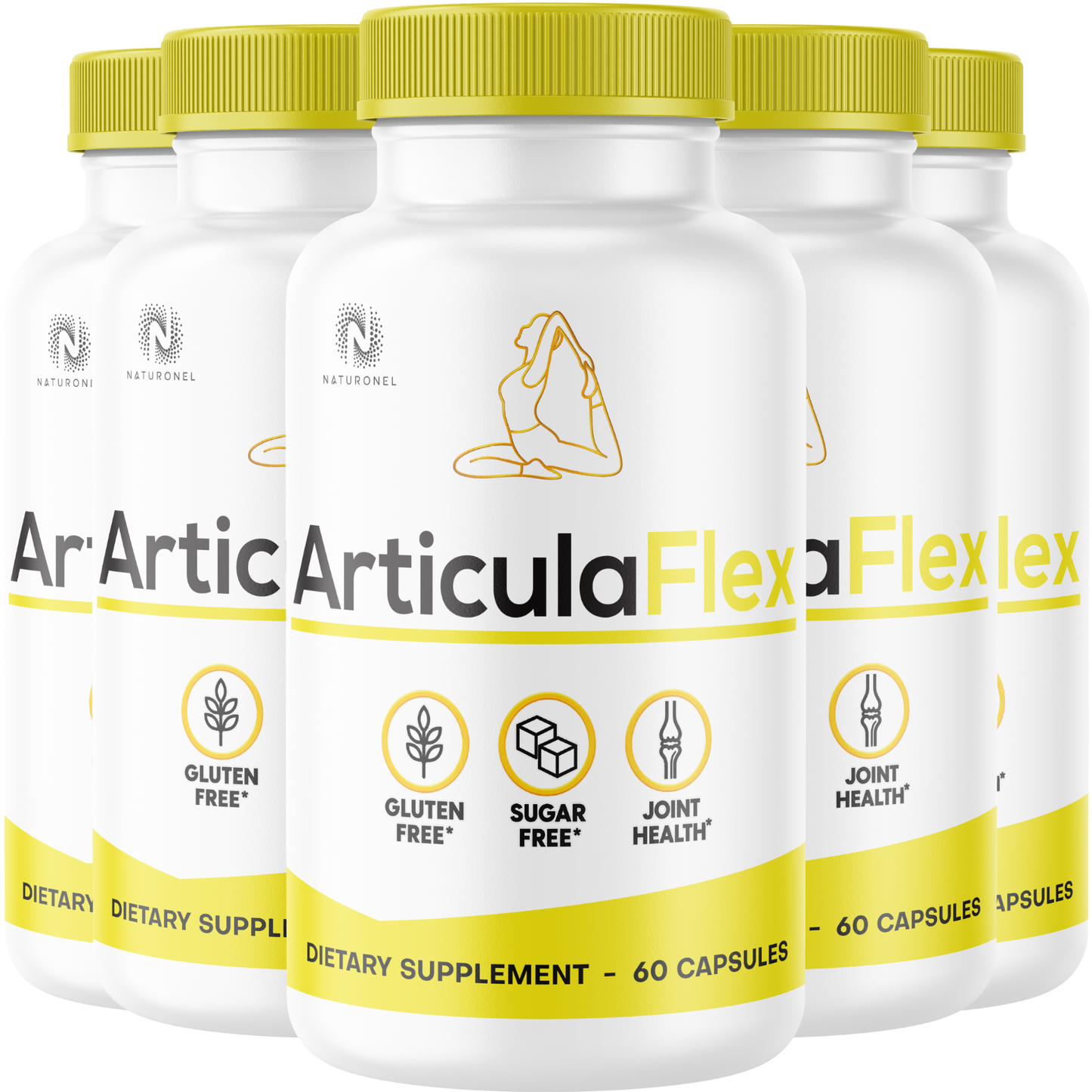 ArticulaFlex (5 Pack) Joint Support Supplement with Glucosamine Sulfate 1500mg, Boswellia, Chondroitin, Turmeric, MSM & Bromelain, Joint Comfort & Mobility Formula