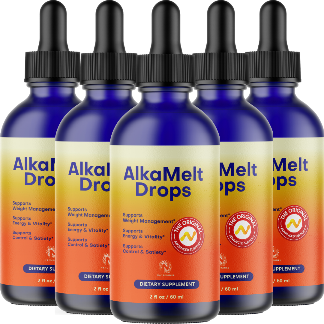 AlkaMelt Drops (5 Pack)  – Liquid Dietary Supplement for Weight Management & Energy Support – L-Arginine HCl, L-Glutamine & L-Tryptophan