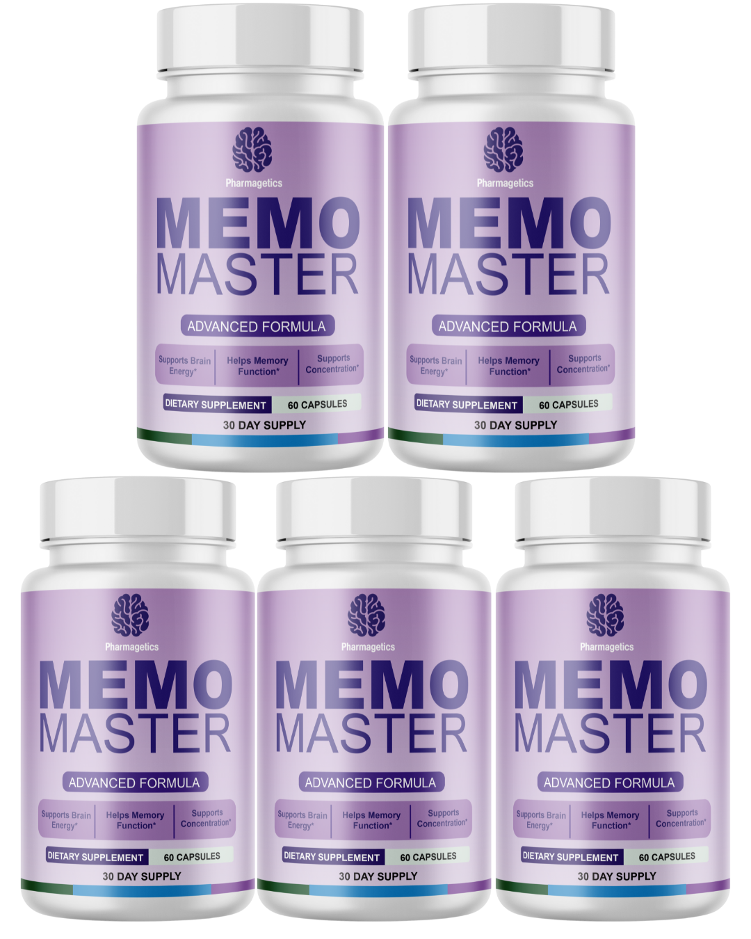 Memo Master Brain Support For Focus & Cognitive Supplement 60 Capsules
