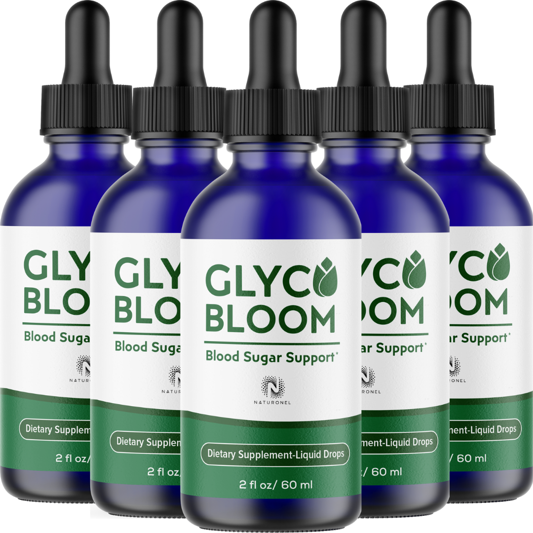 Glyco Bloom Liquid Blood Sugar Support Drops (5 Pack) – L-Arginine HCl, L-Glutamine & L-Tryptophan Formula – Natural Lemon Flavor