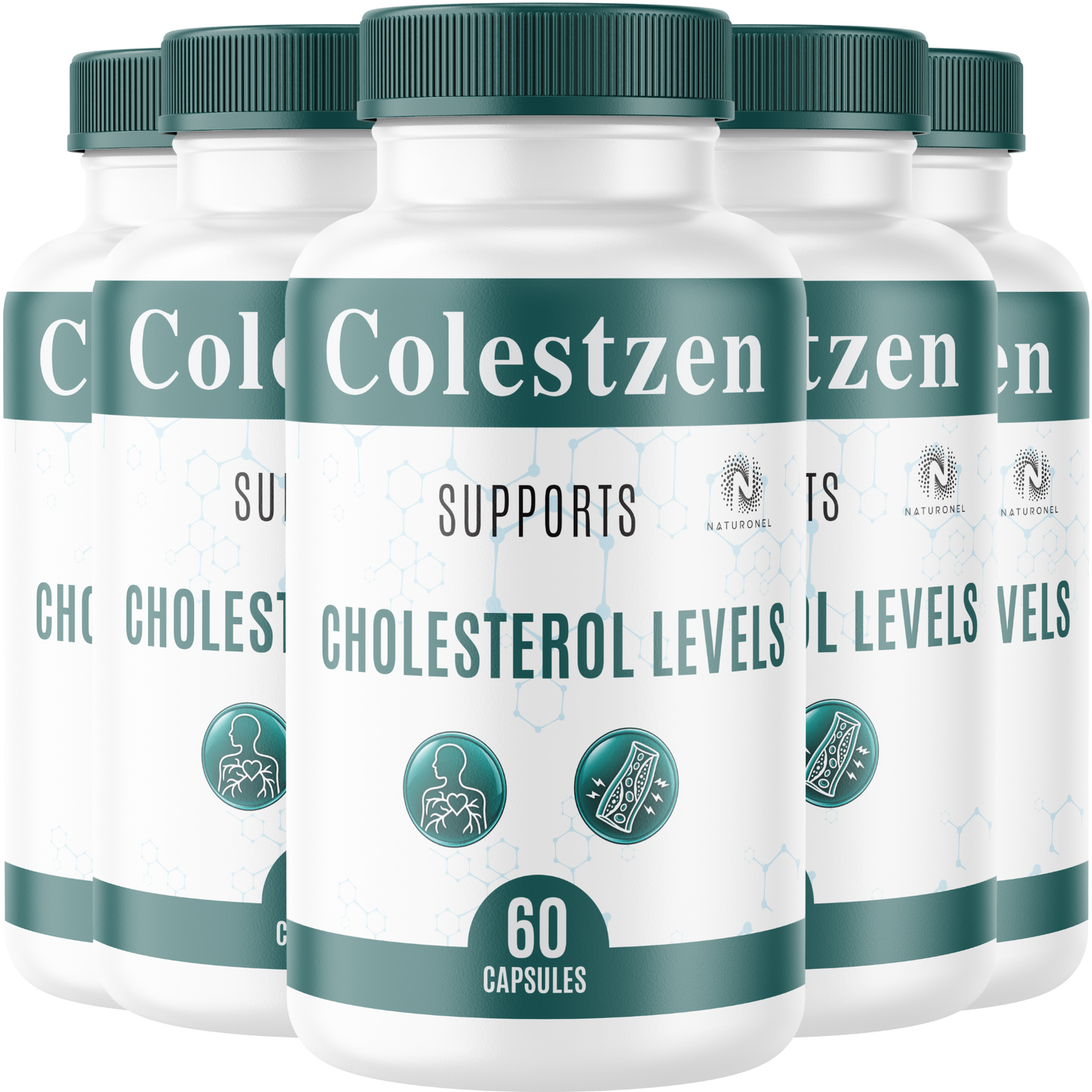 Colestzen (5 Pack) Cholesterol Support Supplement – Advanced Heart Health Formula with Vitamins, Minerals & Botanical Extracts – Daily Cardiovascular Wellness