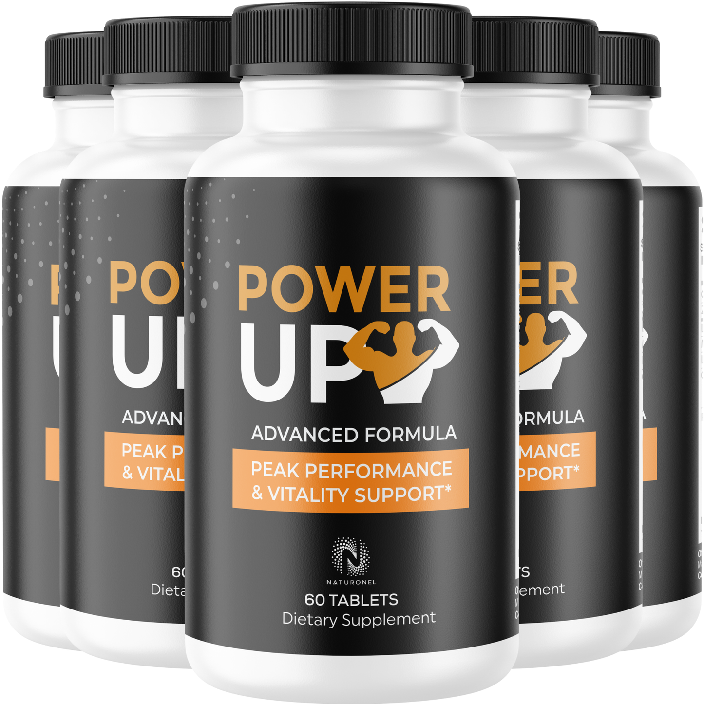 Power Up (5 Pack) Supplement for Men – Advanced Men's Wellness Formula with Longjack, Maca Root, L-Arginine, Ginseng & Zinc – Daily Vitality Support