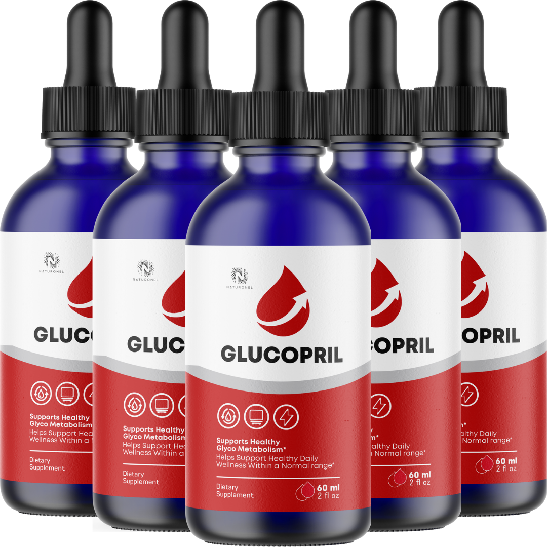Glucopril Drops (5 Pack) – Daily Metabolism Support Formula with L-Arginine, L-Glutamine & L-Tryptophan