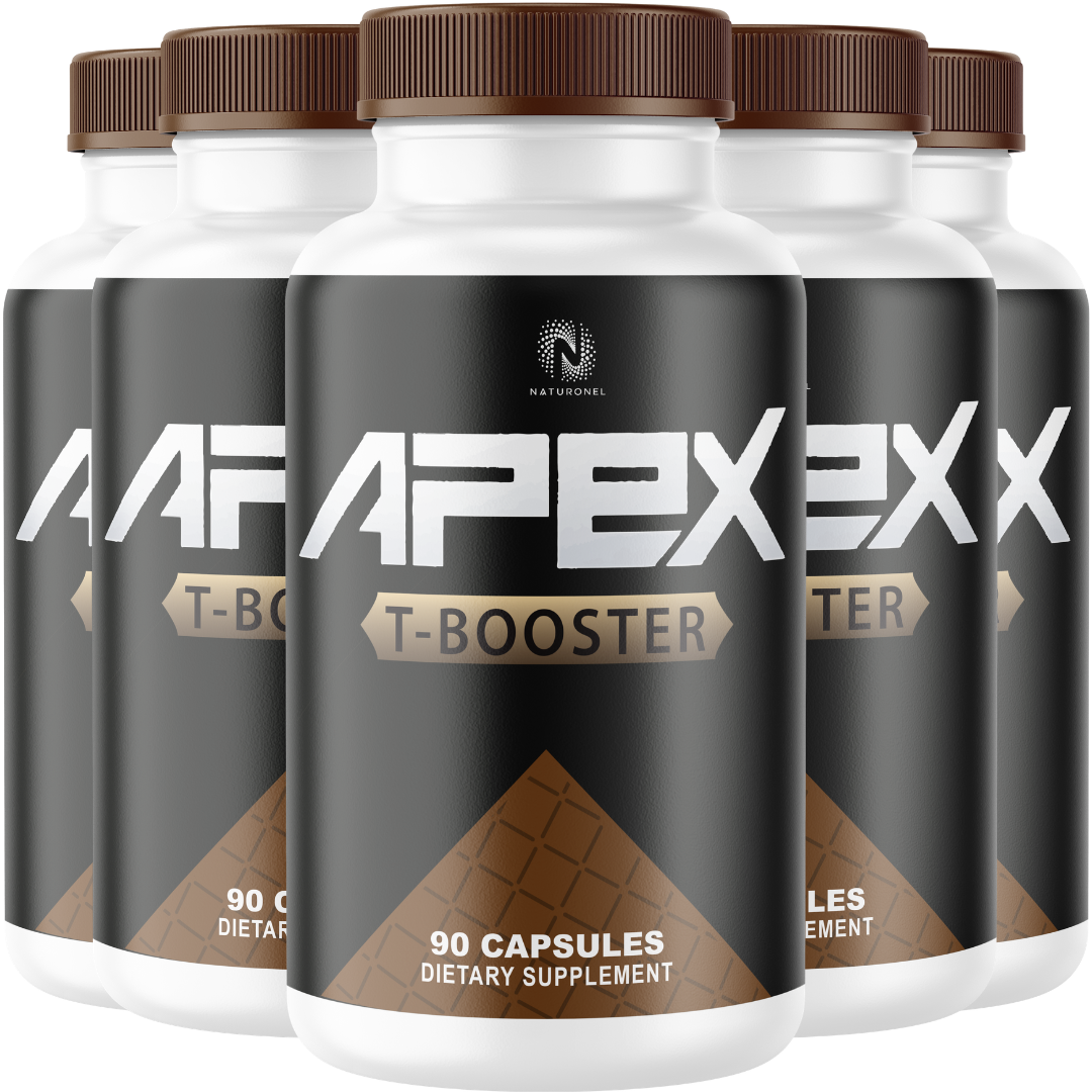 APEX T-Booster (5 Pack) – Men's Performance & Vitality Supplement with Tongkat Ali, Tribulus Terrestris, Zinc & Magnesium – Supports Strength, Stamina & Energy