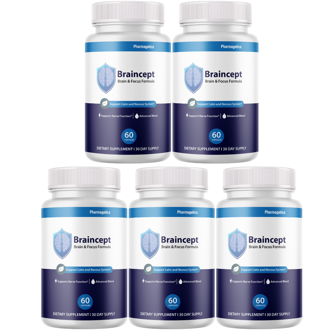 Braincept Brain & Focus Formula, Calm Nervous System Support 60 Capsules