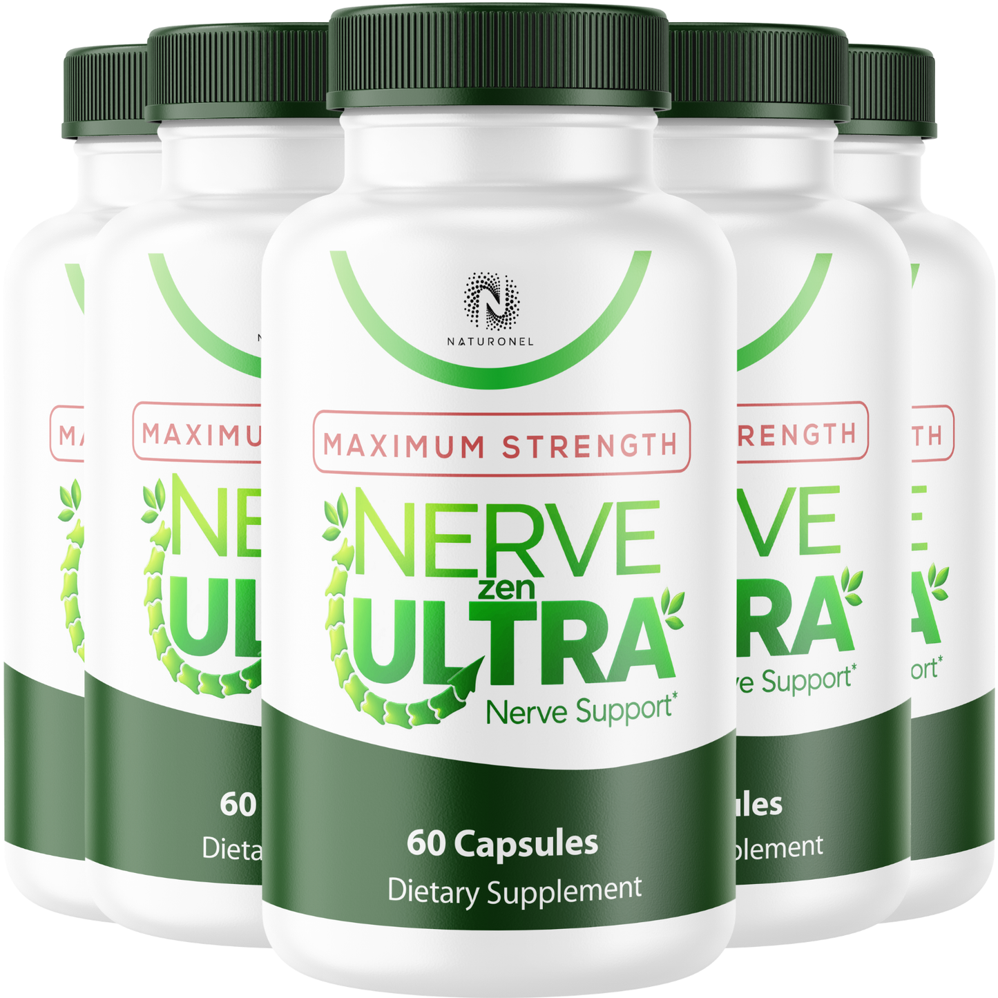 NerveZen Ultra (5 Pack) Maximum Strength Nerve Support Supplement – Premium Botanical Formula with Turmeric, Glucosamine Sulfate, Ginger Root, Boswellia, Chondroitin & BioPerine