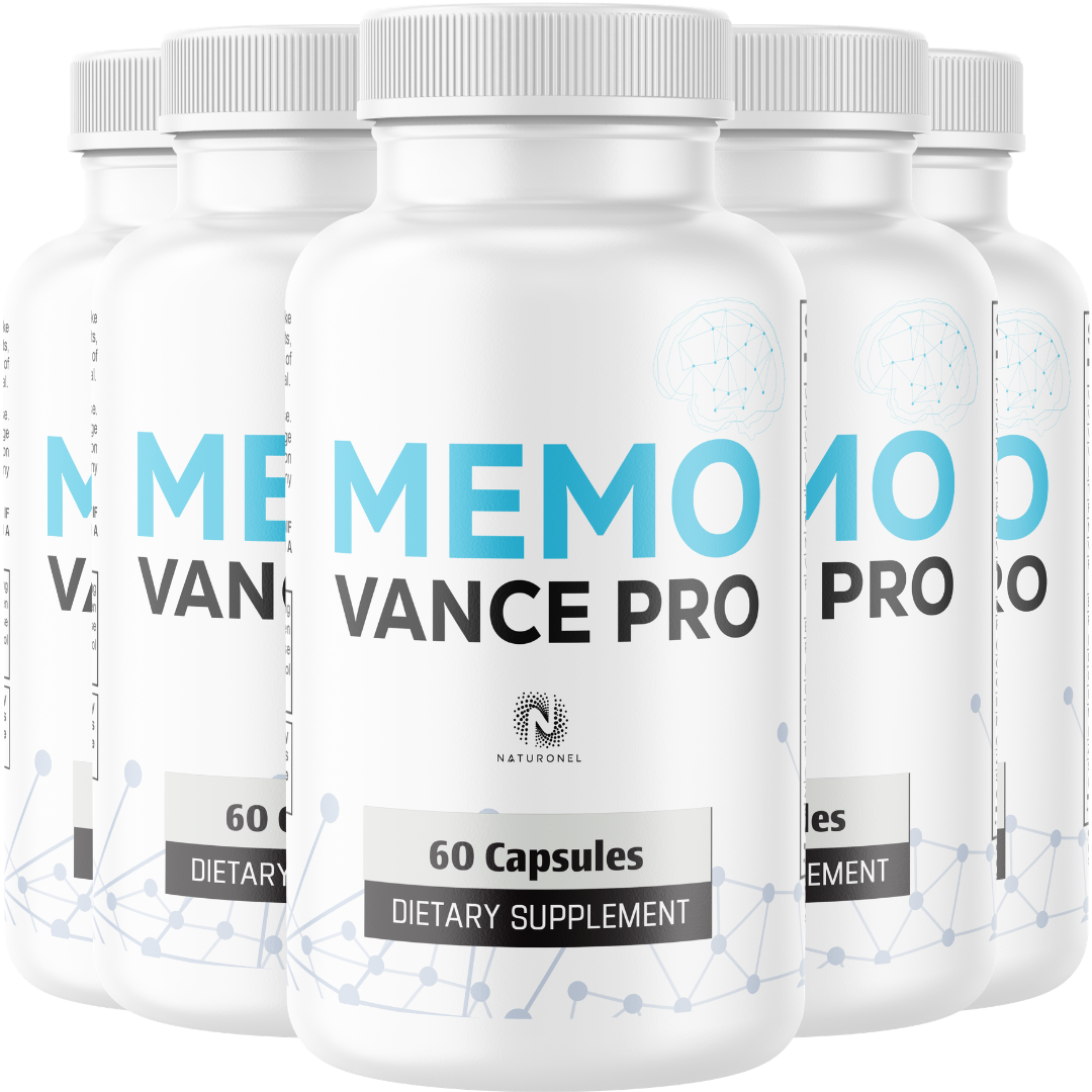 Memo Vance Pro (5 Pack) – Daily Brain Health Supplement for Adults, Memory, Focus & Cognitive Support with Bacopa, DMAE, GABA, Huperzine A & Choline