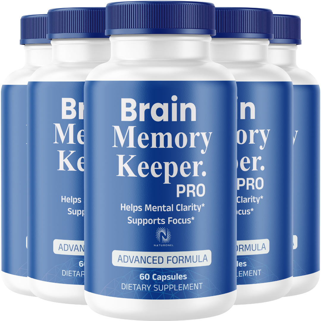 Brain Memory Keeper Pro (5 Pack)– Advanced Cognitive & Memory Support – Mental Clarity and Focus Formula with Bacopa, Choline & DMAE