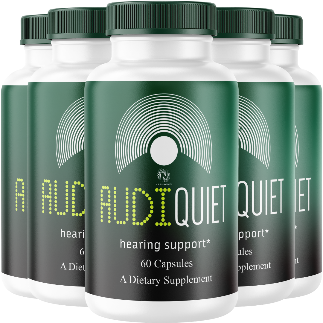 AudiQuiet Advanced Ear Wellness Supplement (5 Pack) – Turmeric, Ginger, Boswellia, Glucosamine & MSM Complex