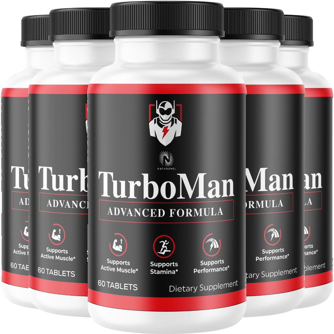 TurboMan (5 Pack) Supplement – Advanced Men's Performance Formula with Longjack, Maca, L-Arginine, Zinc & Ginseng, Supports Stamina, Performance & Active Muscle