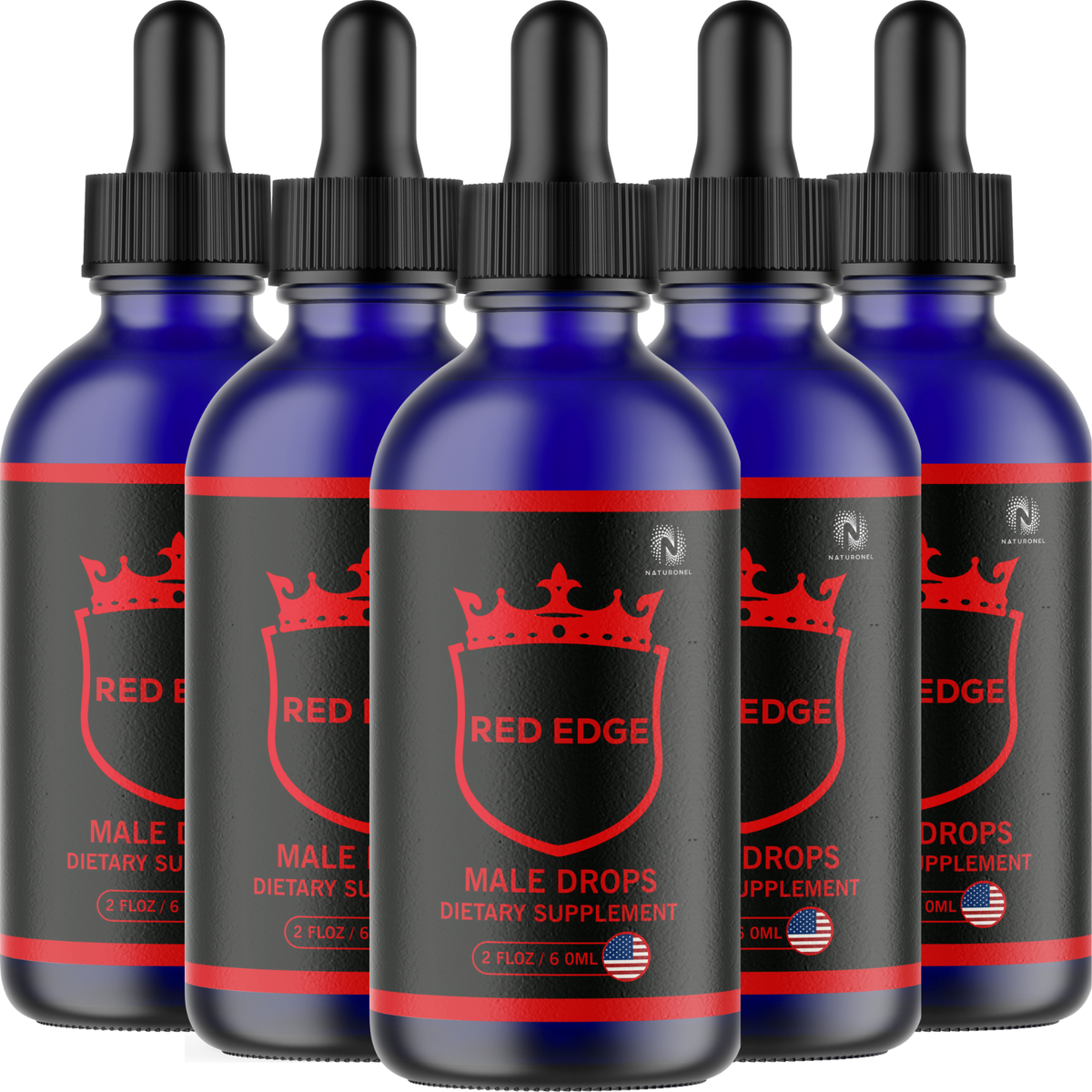 Red Edge Advanced Male Drops (5 Pack) – Daily Men’s Vitality & Performance Support – Liquid Dietary Supplement
