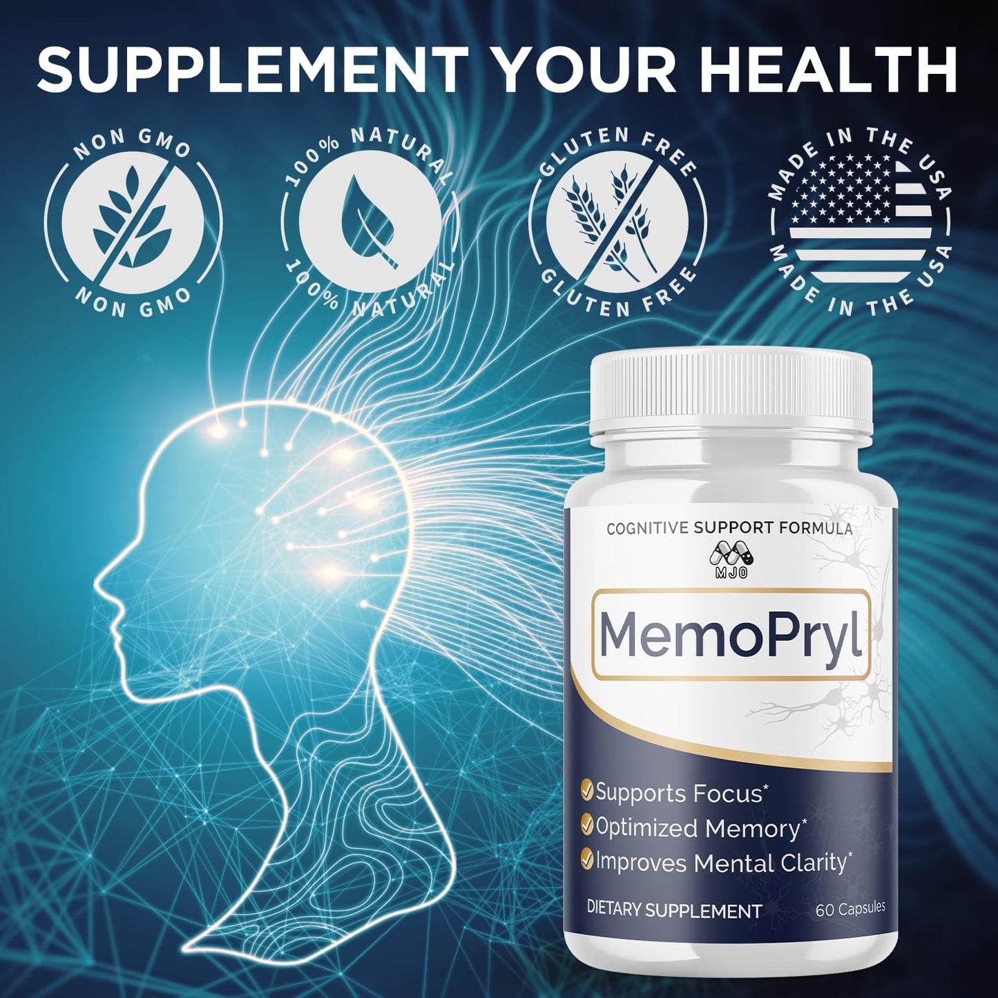 (3 Pack) Memopryl Brain Capsules, Official Memopryl Pills with All Natural Ingredients, Advanced Formula Memo Pryl Health and Wellness Support Pills with Maximum Strength Multivitamins (180 Capsules)