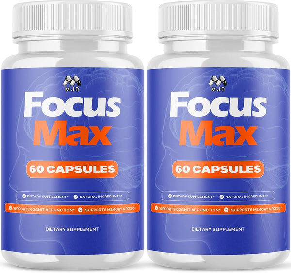 (2 Pack) Focus Max Capsules, FocusMax Pills with All Natural Ingredients, Advanced Focus Max Overall Health and Wellness Vitamin Supplement Formula with Maximum Strength Multivitamin (120 Capsules)