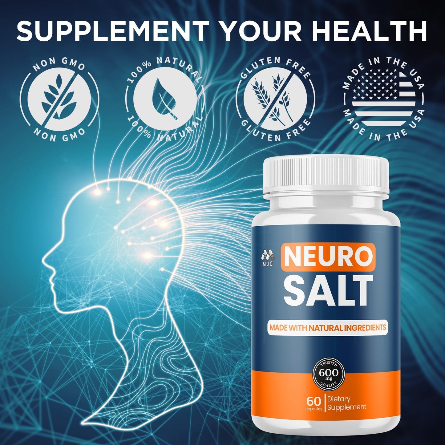 (2 Pack) Neuro Salt Capsules, NeuroSalt Pills with All Natural Ingredients, Advanced Neuro Salt Capsules Overall Health and Wellness Supplement Formula with Max Strength Multivitamin (120 Capsules)