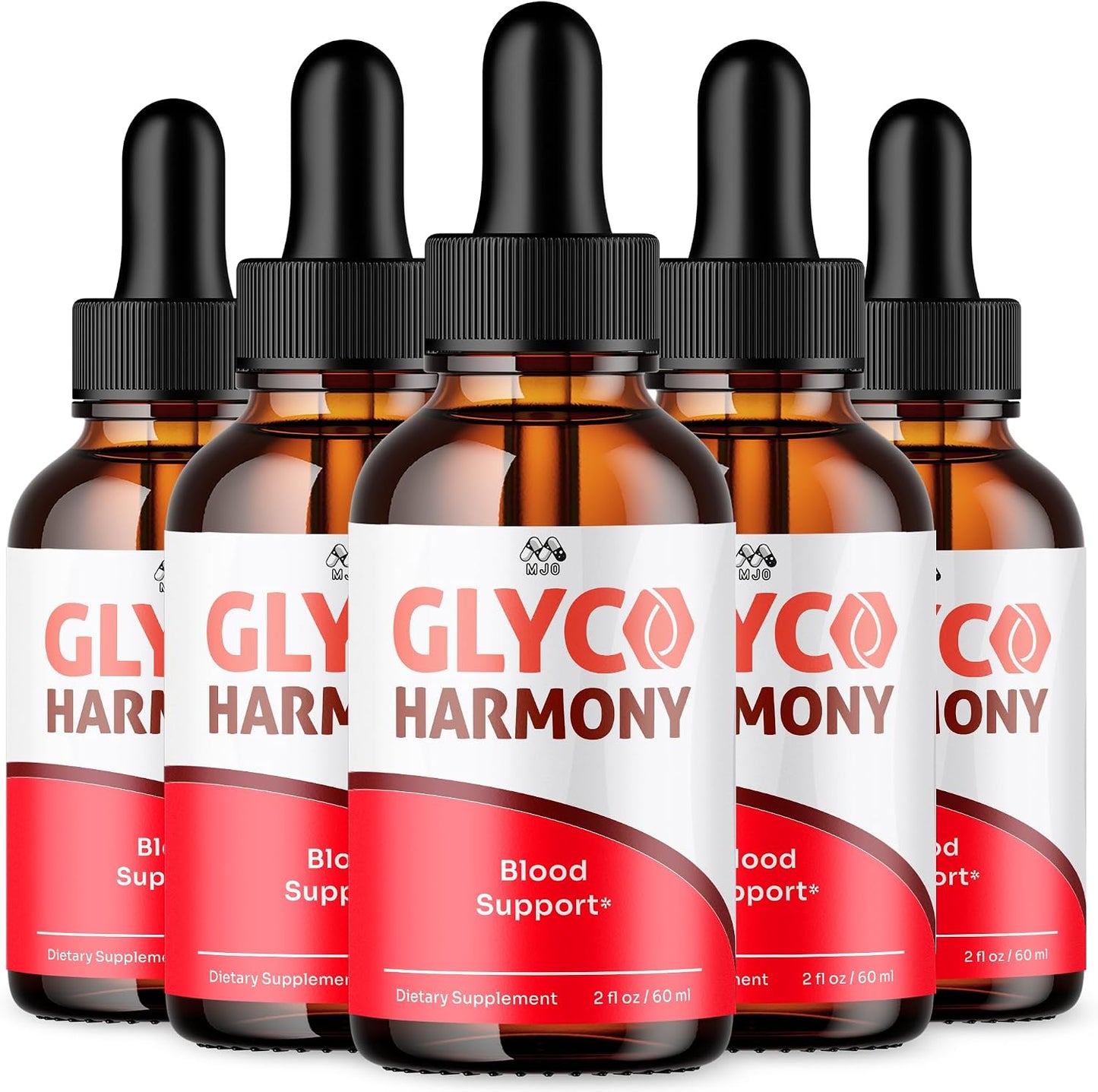 Glyco Harmony Drops, Official Glyco Harmony Liquid Supplement with All Natural Ingredients, GlycoHarmony Blood Support Max Strength Health &amp; Wellness Vitamin Supplement (5 Bottle Bundle, 150 Servings)