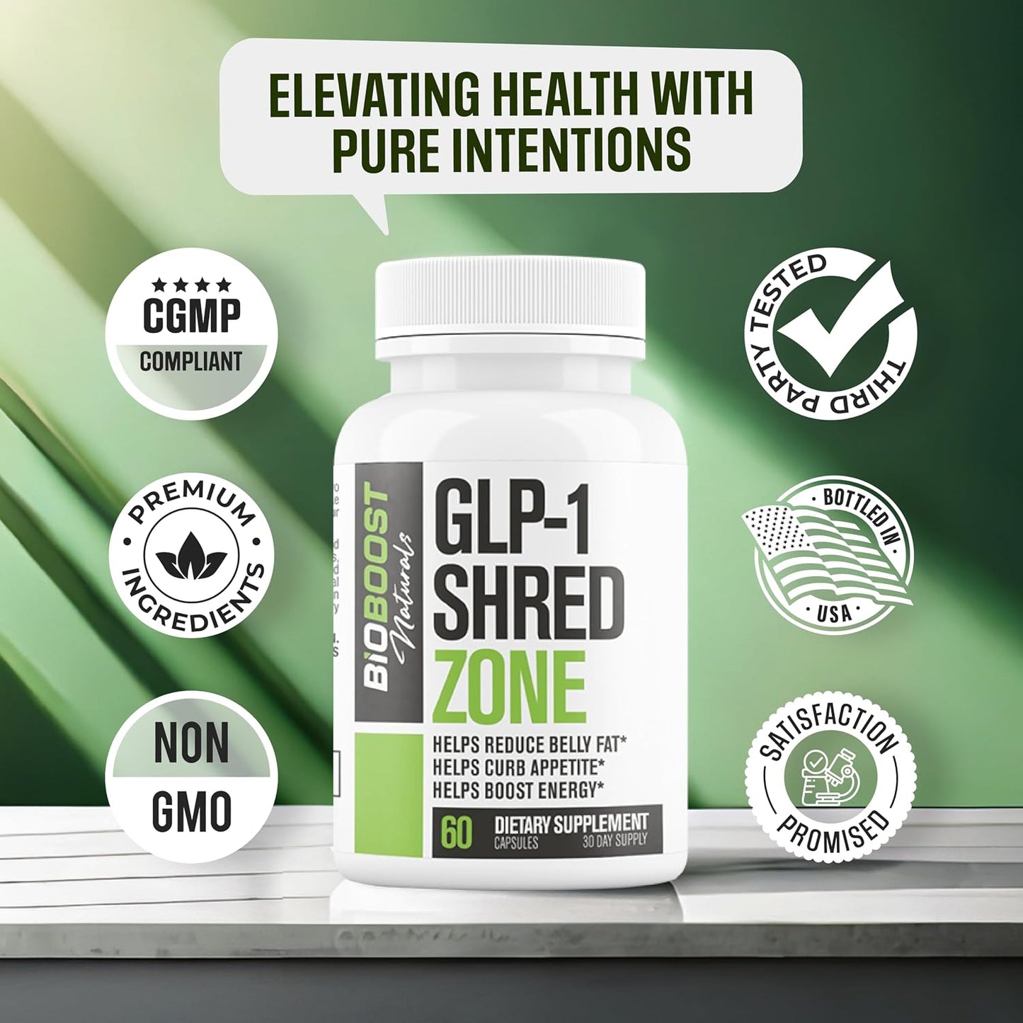 GLP-1 Shred Zone - Weight Loss Pills for Women &amp; Men + Appetite Suppressant Support - Supports Healthy Pathways Associated with GLP-1 Activity - Fat Burner Supplement - 60 Capsules