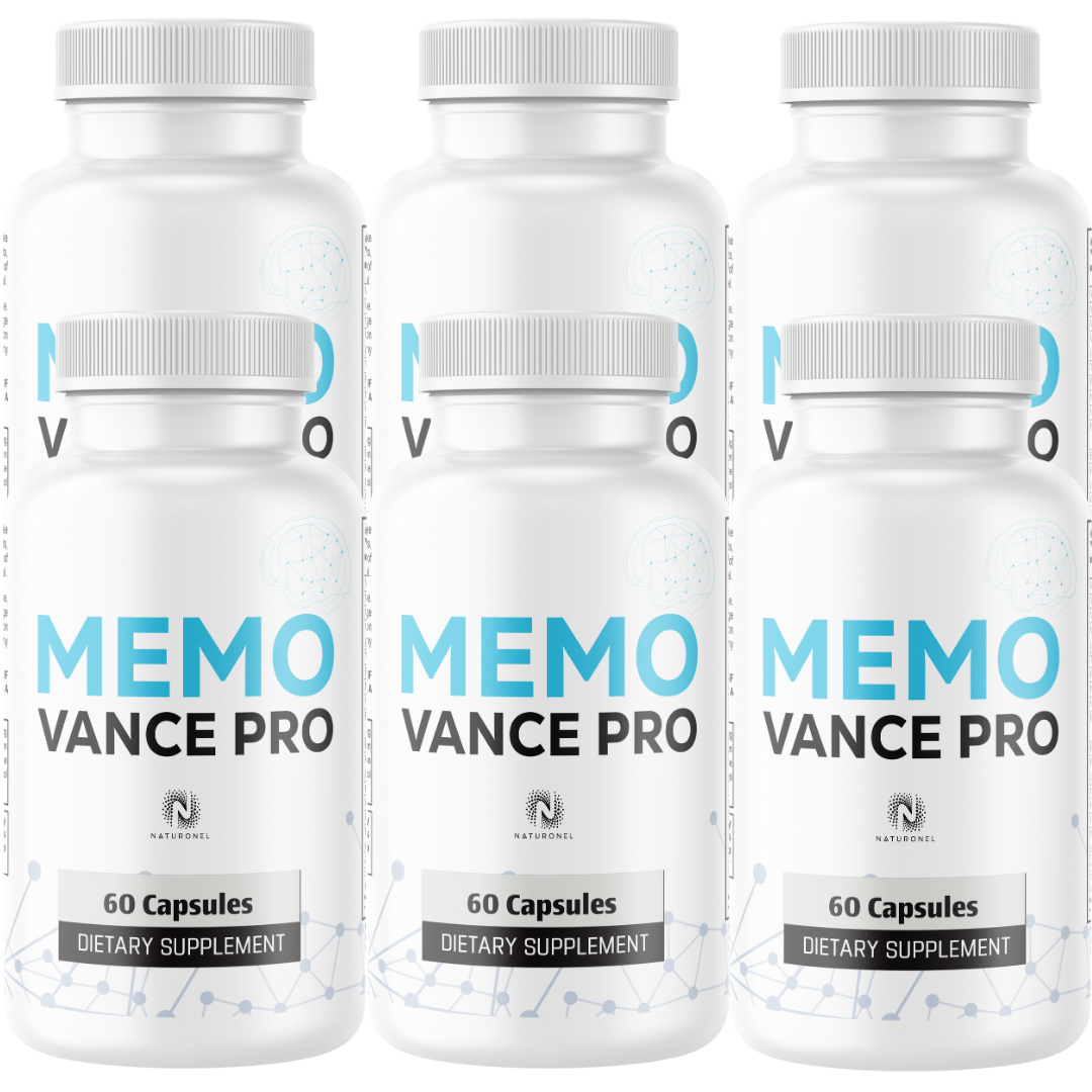 Memo Vance Pro (6 Pack) – Daily Brain Health Supplement for Adults, Memory, Focus & Cognitive Support with Bacopa, DMAE, GABA, Huperzine A & Choline