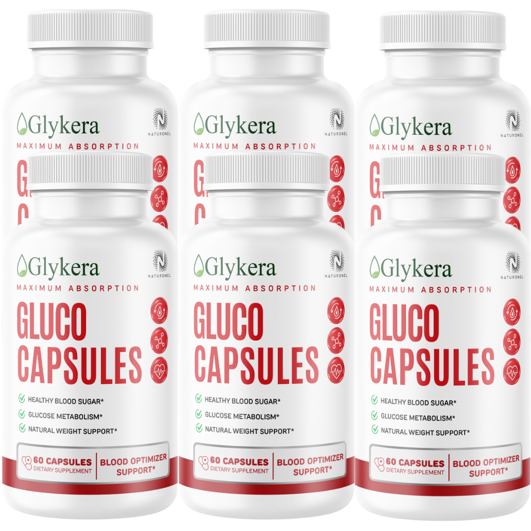 Glykera Gluco Capsules (6 Pack) – Maximum Absorption Blood Sugar Support Formula with Chromium, Cinnamon, Bitter Melon, Gymnema, Banaba & Alpha Lipoic Acid – Glucose Metabolism & Weight Support